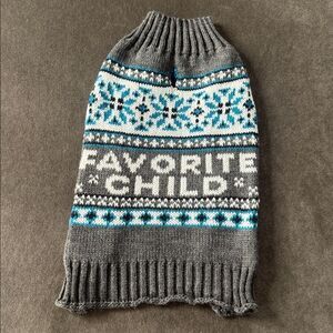Pet Dog Cat Sweater Favorite Child Gray and Blue Size XS NEW